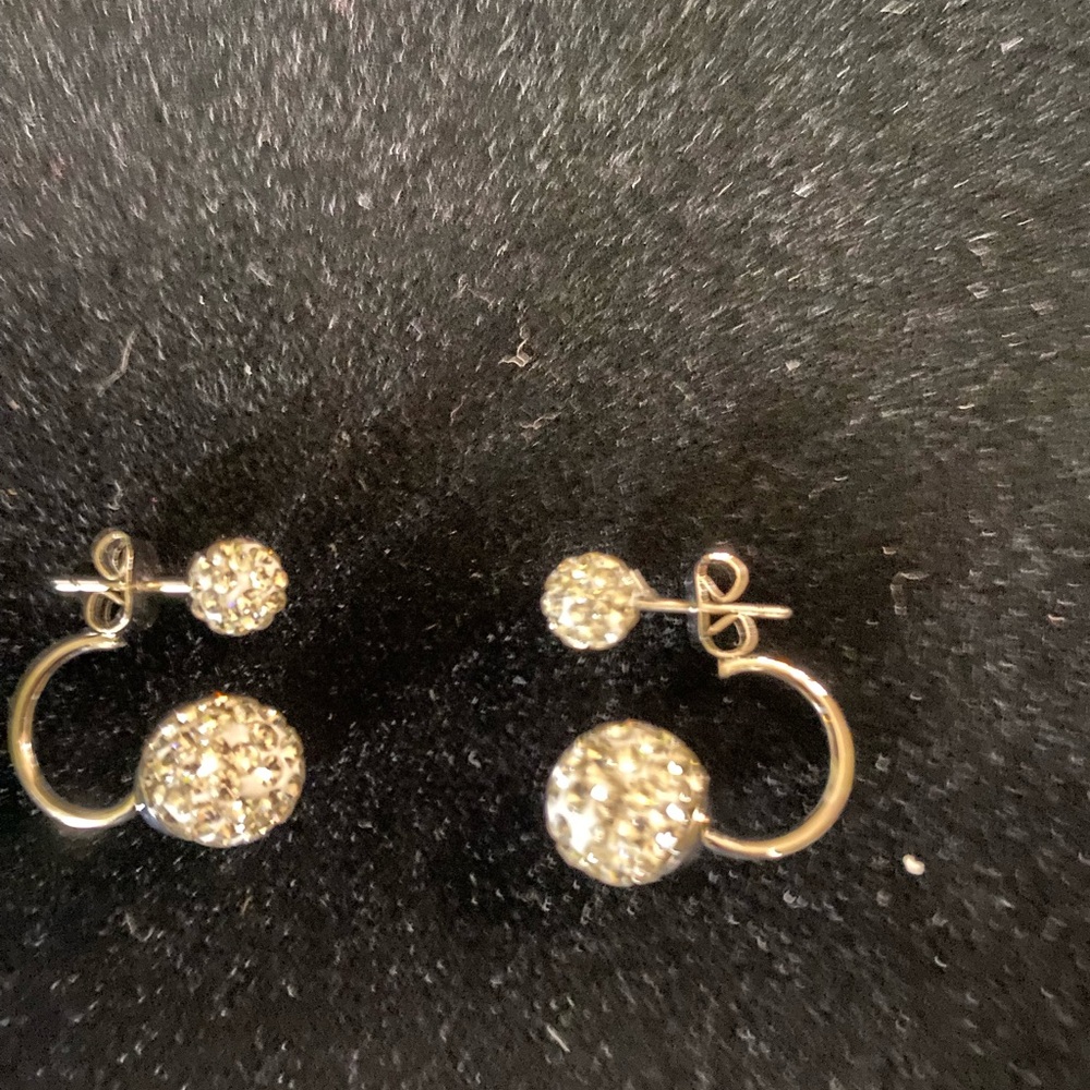 Sophisticated Silver Earrings with Sparkling Studs